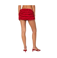 Edikted Women's Constance Ruffled Mini Skirt