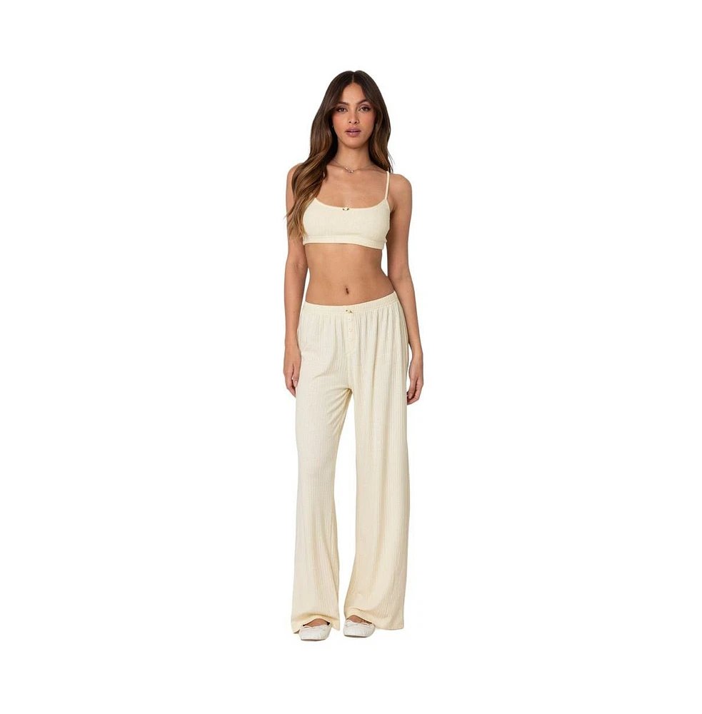 Edikted Women's Lilou Pointelle Pants