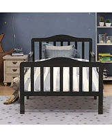 Costway Kids Toddler Wood Bed Bedroom Furniture w/ Guardrails