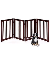 Slickblue 30 Inch Configurable Folding 4 Panel Wood Fence