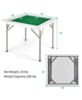 Slickblue 4-Player Mahjong Game Table with Iron Frame