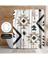 Americanflat 71x74 Farmhouse Shower Curtain - Rhythemics by Pi Creative Art