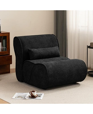 Simplie Fun Comfortable Black Velvet Recliner with Modern Design