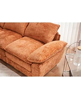 Streamdale Furniture Modern Deep 3-Seat Sofa Couch with Ottoman & Ottoman, Orange