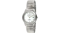 Timetech Men's Round Stainless Steel White Dial Expansion Watch