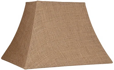 Springcrest Natural Burlap Medium Rectangle Lamp Shade 8" Wide x 5" Deep at Top and 14" Wide x 11" Deep at Bottom and 10" Slant x 9" Height (Spider) R