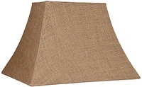 Springcrest Natural Burlap Medium Rectangle Lamp Shade 8" Wide x 5" Deep at Top and 14" Wide x 11" Deep at Bottom and 10" Slant x 9" Height (Spider) R