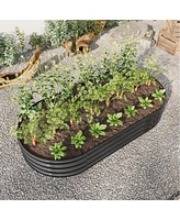 Large Metal Oval Raised Garden Bed