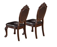 Royal Majestic Formal Set Of 2 Side Chairs Brown Rubberwood Dining Room Furniture
