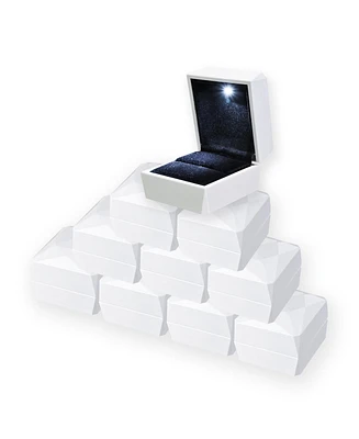 Yescom Led Light Diamond Ring Box White Velvet Jewelry Gift Wedding Engagement 10 Packs