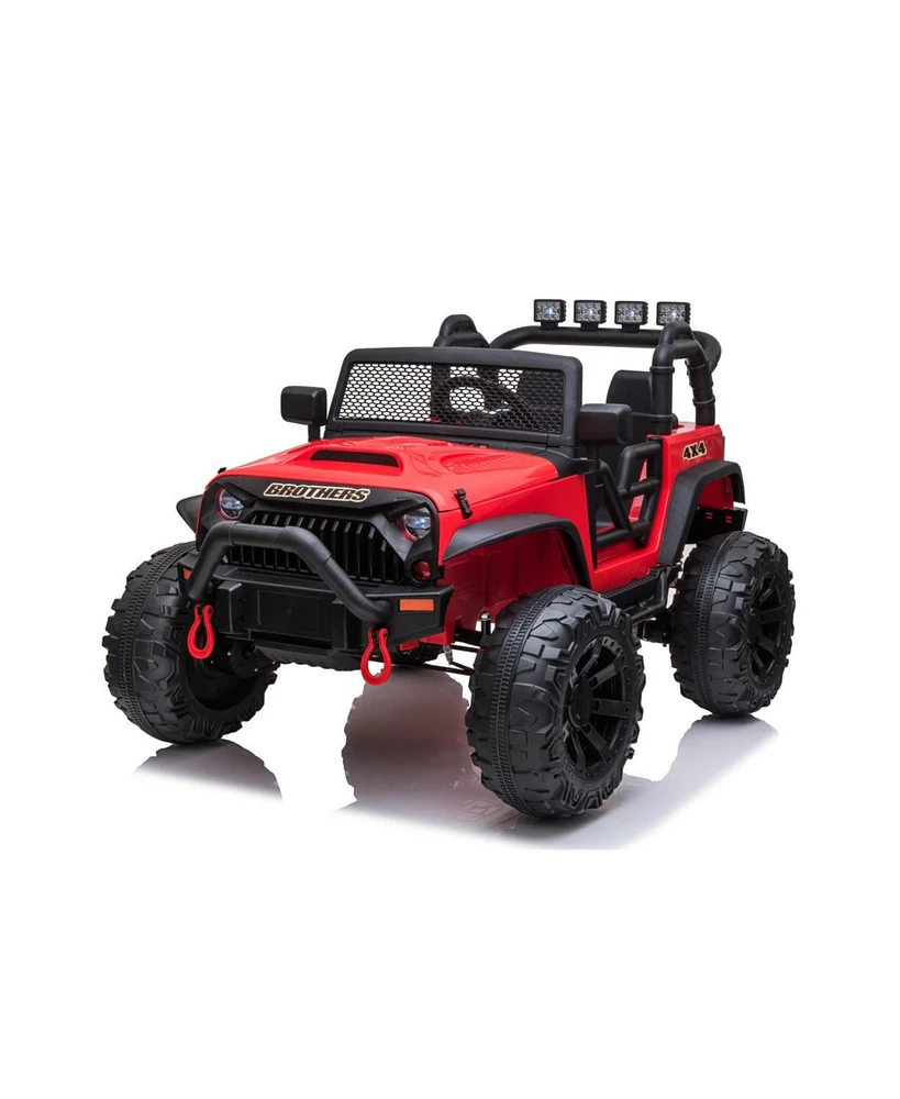 Streamdale Furniture Jeep Double Drive Children Ride- On Car With 40Wx2 12V7Ahx1 Battery, Parent Remote Control