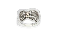 Suzy Levian New York Suzy Levian Sterling Silver Cubic Zirconia Pave Crossover 'X' Ring