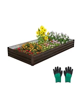 Large Outdoor Metal Planter Box for Vegetable Fruit Herb Flower