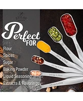 Zulay Kitchen Measuring Spoons Rectangular with Leveler - Set of 6