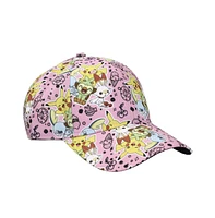 Pokemon Men's Anime Characters All Over Print Pink Snapback