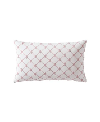 Linen Classique Dotted Windowpane Reversible Decorative Pillow Mauve