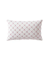 Linen Classique Dotted Windowpane Reversible Decorative Pillow Mauve