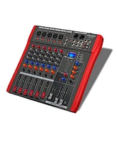 5 Core Audio Dj Mixer 6 Channel Professional Stereo Sound Board w Bluetooth • Usb 48V Phantom Power - Mx 6CHBRAND