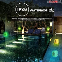 5 Core Outdoor Speakers Bluetooth Waterproof Linkable Tws Patio Pool Garden Wireless 10W Rms Solar Rock Speaker w Rgb Light