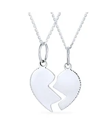 Bling Jewelry Split Heart Break Apart Puzzle Gift Word Grandmother Granddaughter Pendant Necklace For Grandma Sterling Silver