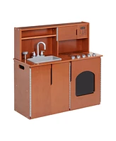 ECR4Kids Girls 4-in-1 Kitchen, Sink, Stove, Oven, Microwave and Storage