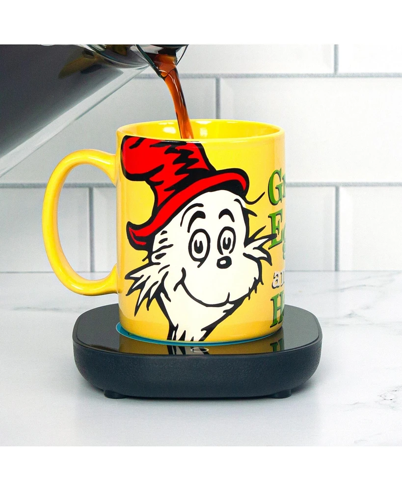 Uncanny Brands Dr. Seuss Green Eggs and Ham Mug with Warmer – Keeps Your Favorite Beverage Warm - Auto Shut On/Off