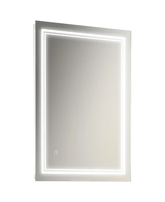 Kleankin 32" x 24" Wall Mount Led Light Bathroom Mirror with Smart Touch Button