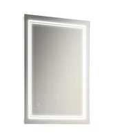 Kleankin 32" x 24" Wall Mount Led Light Bathroom Mirror with Smart Touch Button