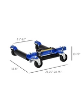 Durhand Hydraulic Wheel Dolly Tire Jack with Ratcheting Foot Pedal for Vehicle Positioning for Car Truck Rv Trailer, 1500LBS