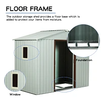 6FT X 5FT Outdoor Metal Storage Shed With Window White