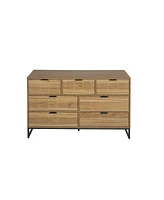 Streamdale Furniture Modern 7 Drawer Dresser Wood Cabinet (Walnut)