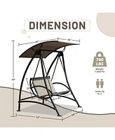 Adjustable Canopy Patio Swing with Steel Frame