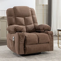 Brown Rocker Recliner Chair with Massage & Heat