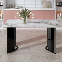 White marble table set with 4 chairs