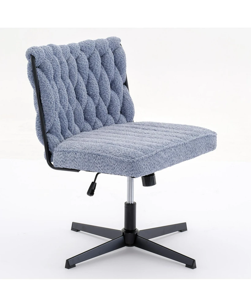 Simplie Fun Armless Office Desk Chair No Wheels