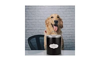 Amici Pet Cavalier Large Metal Canister Treats Jar, 118 oz., Black w/ Silver Lid