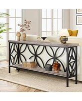 Tribesigns 70.9-Inch Narrow Sofa Table, Industrial Long Table Behind Couch, Entry Console with Storage for Entryway, Living Room, Foyer, Un