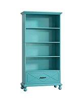 Tribesigns 6-Shelf Bookcase with Drawer, 71 Inch Tall Floor Standing Bookshelf Solid Wood Legs, 6-Tier Large Open Display Storage Book Shelf for