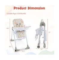 Slickblue Toddler 3-In-1 Convertible Baby High Chair