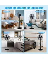 Slickblue 16 Inch Pedestal Standing Fan Oscillating Pedestal Fan with 3 Speeds and Adjustable Height