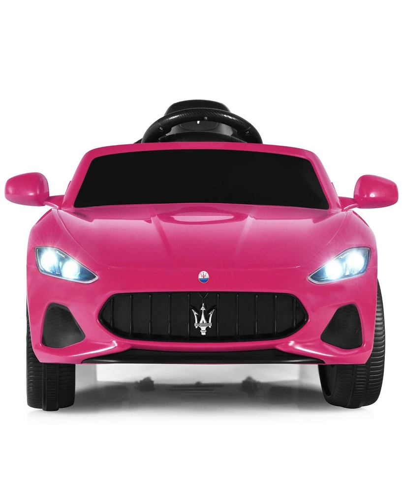Slickblue 12V Kids Ride-On Car with Remote Control and Lights-Pink