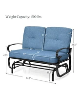 Sugift Outdoor Swing Glider Chair with Comfortable Cushions