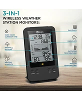 Logia 3-in-1 Rain Gauge Weather Station with Temperature & More