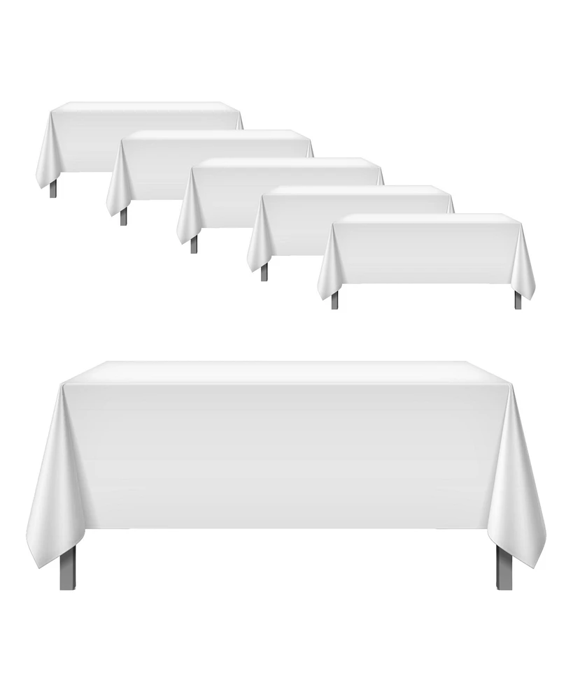 Arkwright Home Mariposa Polyester Tablecloths (6 Pack), 52x52, Reusable, Durable, Perfect for Parties or Outdoor Events