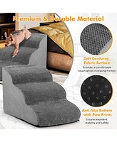 Slickblue 3-Tier Non-Slip Dog Steps with High-Density Sponge and Silicone Paw Prints