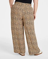 On 34th Trendy Plus Leopard Printed Wide-Leg Pants, Created for Macy's