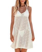 Cupshe Women's Crochet Cami Cover-Up Beach Dress