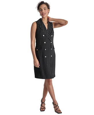 Dkny Women's Pinstriped Double-Breasted Blazer Dress