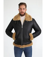 Furniq Uk Men's Shearling Raf B3 Aviator Jacket