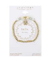 Unwritten Amazonite Cubic Zirconia Virgin Mary Beaded Stretch Bracelet